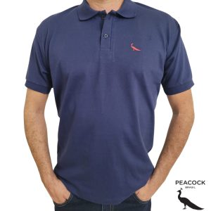 Camisa Polo Premium Manga Curta Piquet Madrid- Marinho